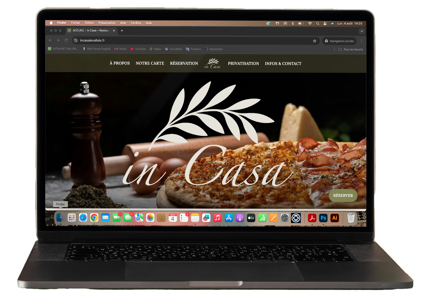 MacBook pro mockup site internet incasa levallois MacBook Pro mockup site internet Incasa levallois